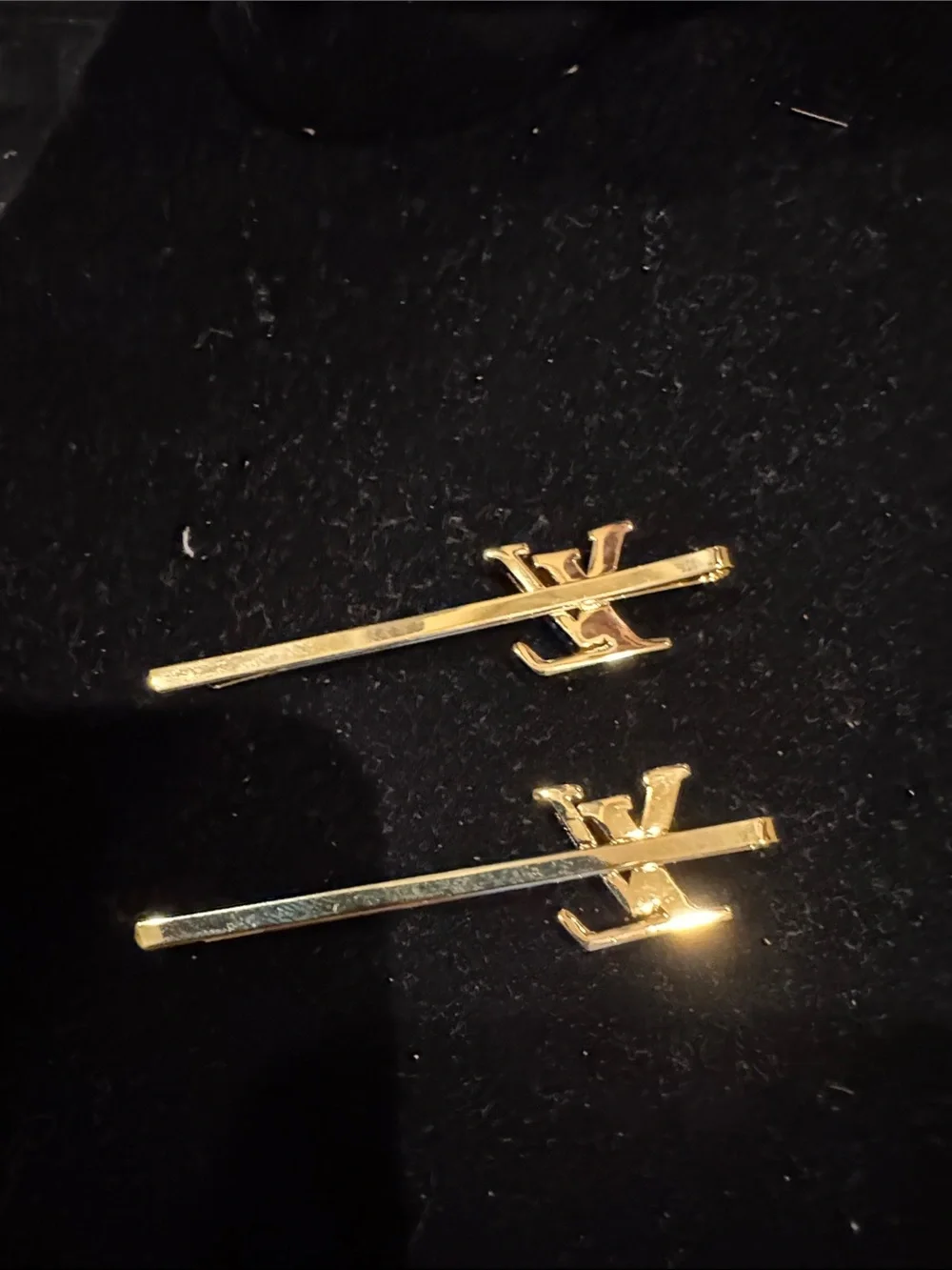 LV Fashion Gold & Bling Hair Pin